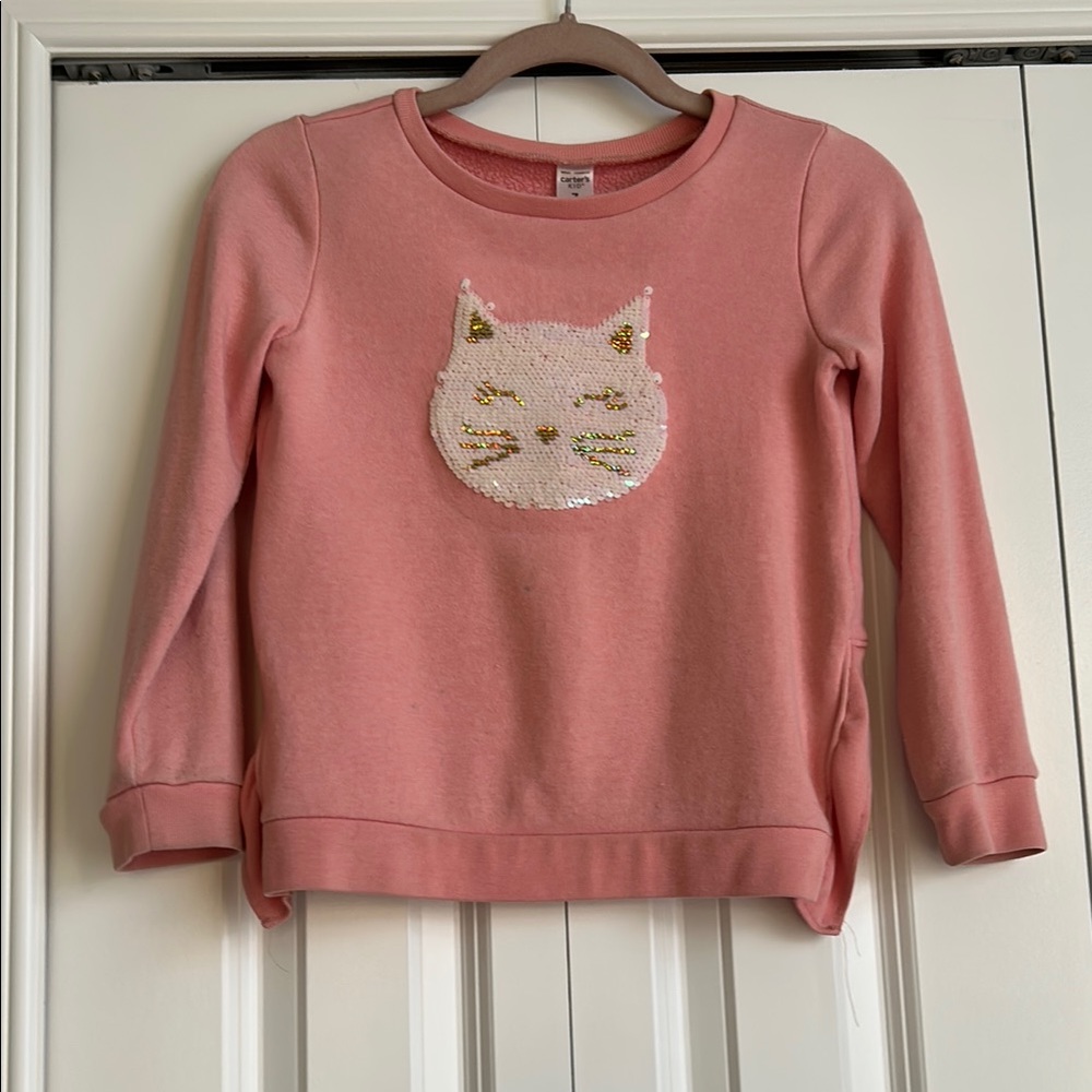 Carter's Pink Cat Face Sweatshirt